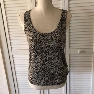 AUGUST SILK animal print tank in beige, black, and grey size L